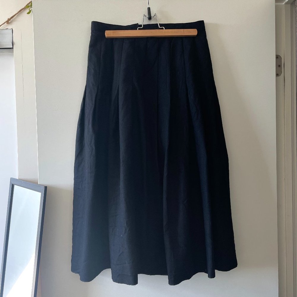 Holt Renfrew vintage black wool skirt